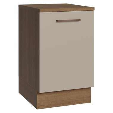 Balcão de Cozinha 50 x 60cm 1 Porta (Com Tampo) Rustic/Crema Agata Madesa