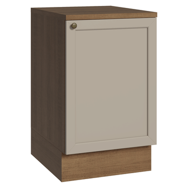 Balcão de Cozinha 50 x 60cm 1 Porta (Com Tampo) Rustic/Crema Vik Madesa