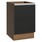 Balcão de Cozinha 50 x 60cm 1 Porta (Sem Tampo) Rustic/Preto Glamy Madesa