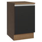 Balcão de Cozinha 50 x 60cm 1 Porta (Com Tampo) Rustic/Preto Glamy Madesa