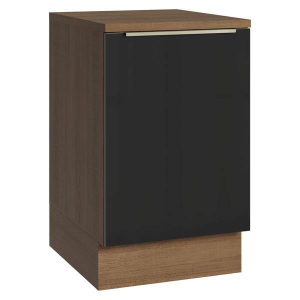 Balcão de Cozinha 50 x 60 cm 1 Porta (Com Tampo) Rustic/Preto Lux Madesa