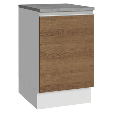 Balcão de Cozinha 50 x 60cm 1 Porta (Com Tampo) Branco/Rustic Glamy Madesa