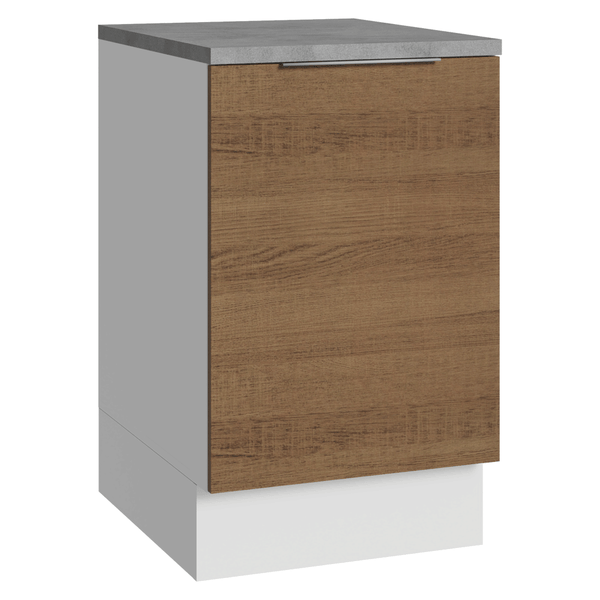 Balcão de Cozinha 50 x 60cm 1 Porta (Com Tampo) Branco/Rustic Stella Madesa