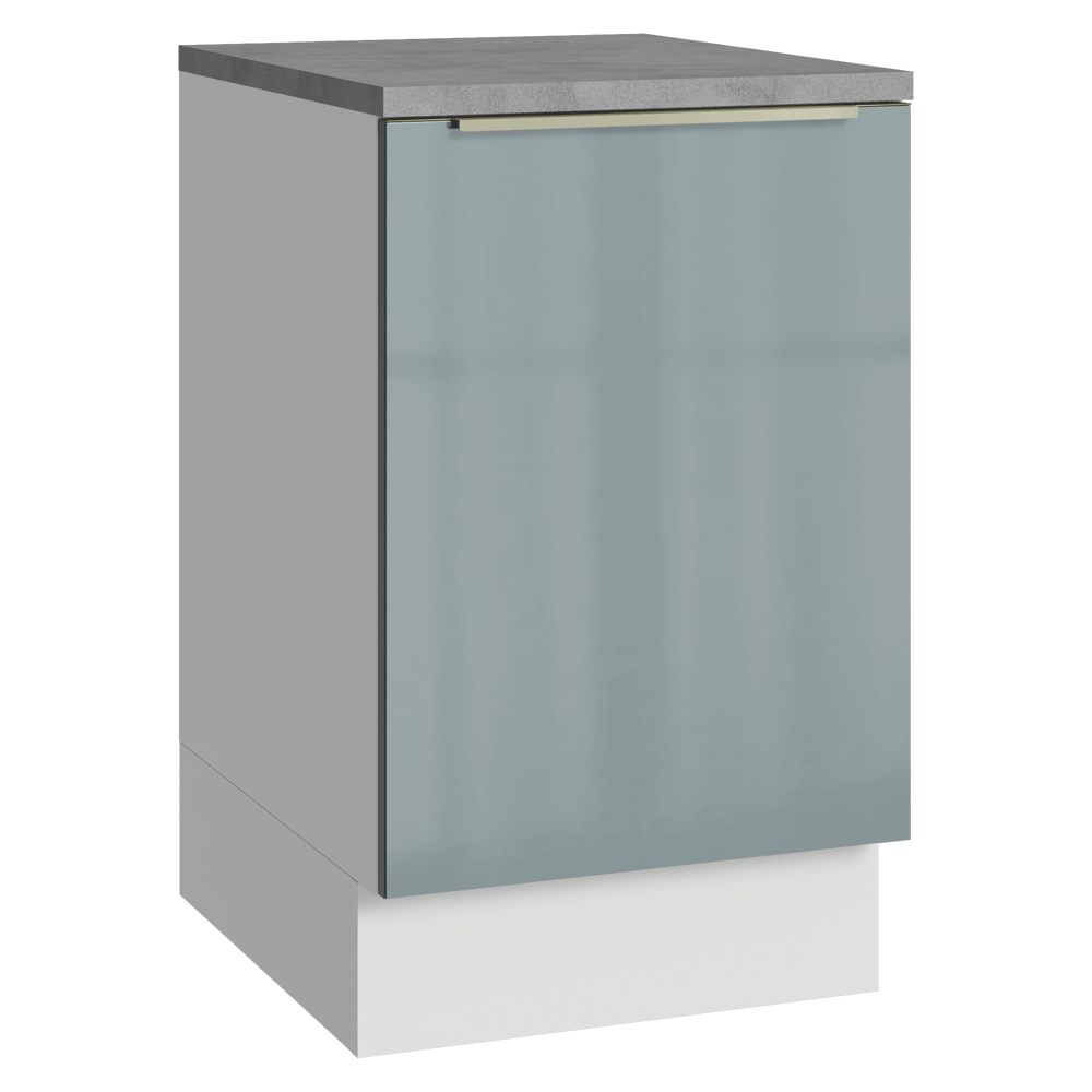Balcão de Cozinha 50 x 60 cm 1 Porta (Com Tampo) Branco/Cinza Lux Madesa