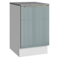 Balcão de Cozinha 50 x 60 cm 1 Porta (Com Tampo) Branco/Cinza Lux Madesa