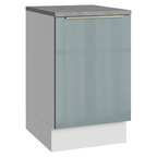 Balcão de Cozinha 50 x 60 cm 1 Porta (Com Tampo) Branco/Cinza Lux Madesa