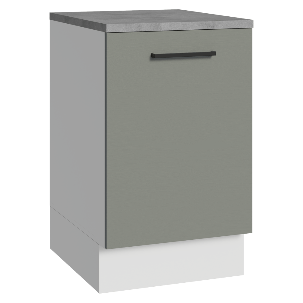 Balcão de Cozinha 50 x 60cm 1 Porta (Com Tampo) Branco/Cinza Agata Madesa