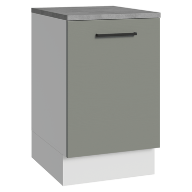 Balcão de Cozinha 50 x 60cm 1 Porta (Com Tampo) Branco/Cinza Agata Madesa