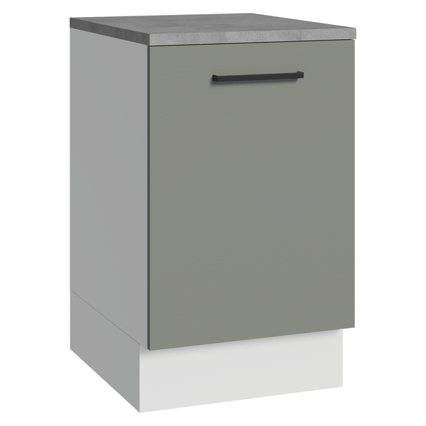 Balcão de Cozinha 50 x 60cm 1 Porta (Com Tampo) Branco/Cinza Agata Madesa