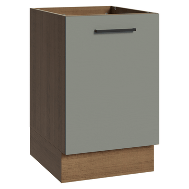 Balcão de Cozinha 50 x 60cm 1 Porta (Sem Tampo) Rustic/Cinza Agata Madesa