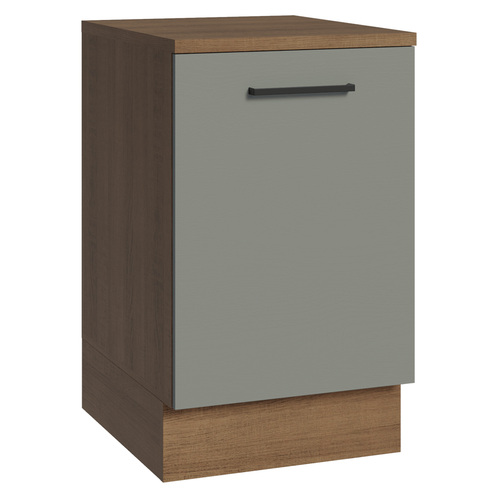 Balcão de Cozinha 50 x 60cm 1 Porta (Com Tampo) Rustic/Cinza Agata Madesa