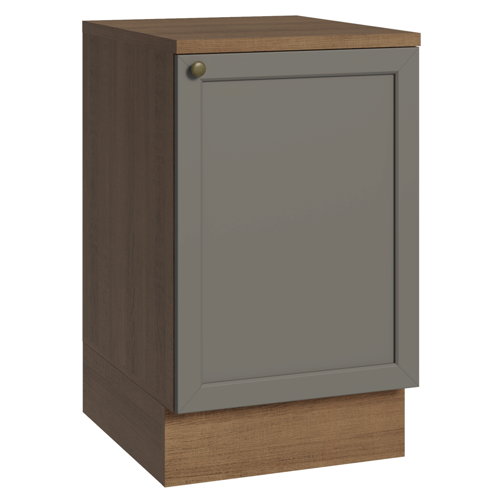 Balcão de Cozinha 50 x 60cm 1 Porta (Com Tampo) Rustic/Cinza Vik Madesa