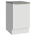 Balcão de Cozinha 50 x 60 cm 1 Porta (Com Tampo) Branco Veludo Lux Madesa
