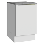 Balcão de Cozinha 50 x 60 cm 1 Porta (Com Tampo) Branco Veludo Lux Madesa