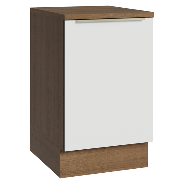 Balcão de Cozinha 50 x 60 cm 1 Porta (Com Tampo) Rustic/Branco Veludo Lux Madesa