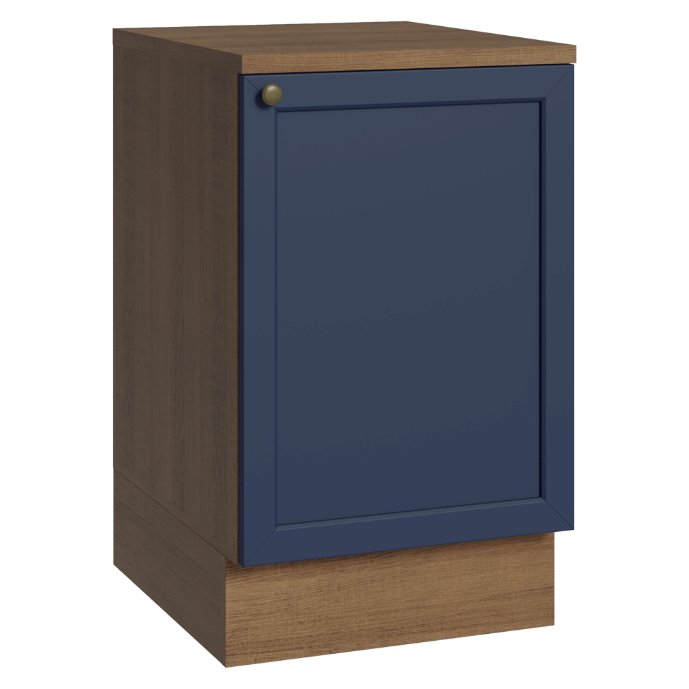 Balcão de Cozinha 50 x 60cm 1 Porta (Com Tampo) Rustic/Azul Vik Madesa