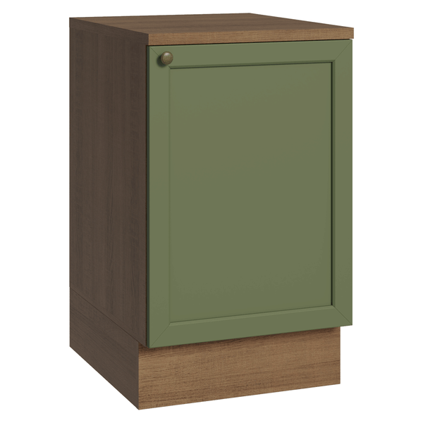 Balcão de Cozinha 50 x 60cm 1 Porta (Com Tampo) Rustic/Verde Vik Madesa