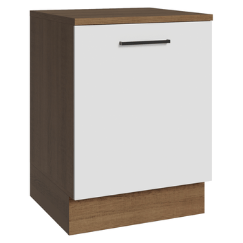 Balcão Madesa Agata 60 x 60 cm 1 Porta (Com Tampo) Rustic/Branco