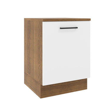 Balcão Madesa Agata 60 x 60 cm 1 Porta (Com Tampo) Rustic/Branco