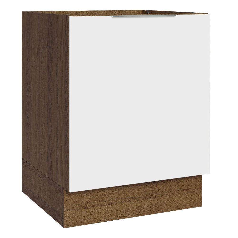 Balcão Cozinha 60 x 60 cm 1 Porta (Sem Tampo) Rustic/Branco Stella Madesa