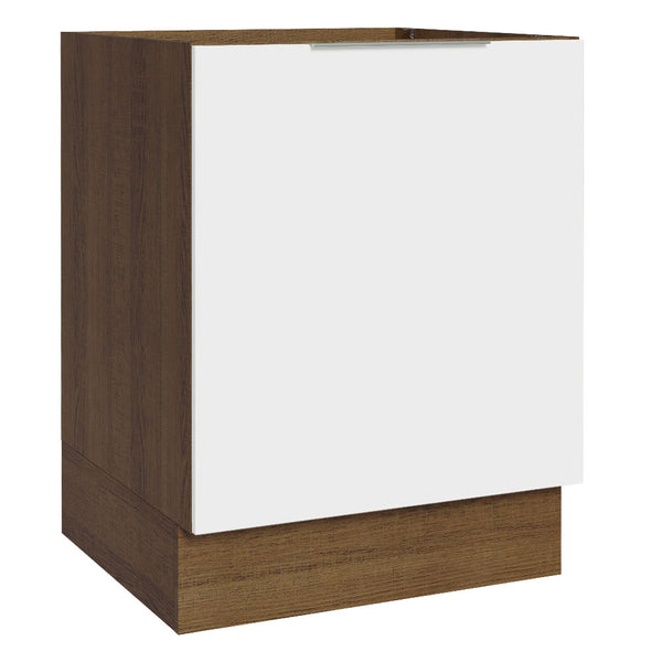 Balcão Cozinha 60 x 60 cm 1 Porta (Sem Tampo) Rustic/Branco Stella Madesa