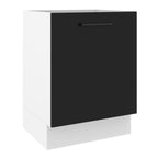 Balcão Madesa Agata 60 x 60 cm 1 Porta (Sem Tampo) Branco/Preto