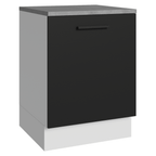 Balcão Madesa Agata 60 x 60 cm 1 Porta (Com Tampo) Branco/Preto
