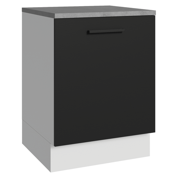 Balcão Madesa Agata 60 x 60 cm 1 Porta (Com Tampo) Branco/Preto