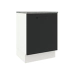 Balcão Madesa Agata 60 x 60 cm 1 Porta (Com Tampo) Branco/Preto