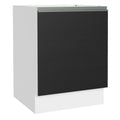 Balcão Cozinha 60 x 60 cm 1 Porta (Sem Tampo) Branco/Preto Glamy Madesa