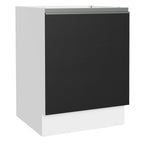 Balcão Cozinha 60 x 60 cm 1 Porta (Sem Tampo) Branco/Preto Glamy Madesa