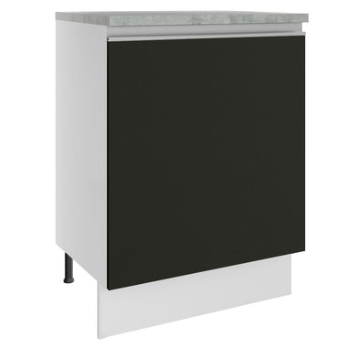 Balcão Madesa Glamy 60 x 60 cm 1 Porta (Com Tampo) Branco/Preto
