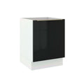 Balcão Madesa Lux 60 cm 1 Porta (Sem Tampo) Branco/Preto