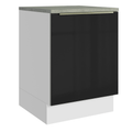 Balcão 60 x 60 cm 1 Porta (Com Tampo) Branco/Preto Lux Madesa