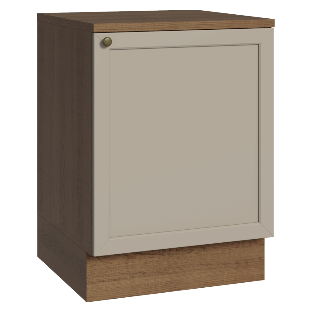 Balcão de Cozinha 60 x 60 cm 1 Porta (Com Tampo) Rustic/Crema Vik Madesa