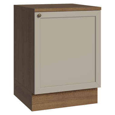 Balcão de Cozinha 60 x 60 cm 1 Porta (Com Tampo) Rustic/Crema Vik Madesa
