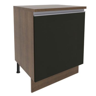 Balcão Madesa Glamy 60 x 60 cm 1 Porta (Com Tampo) Rustic/Preto