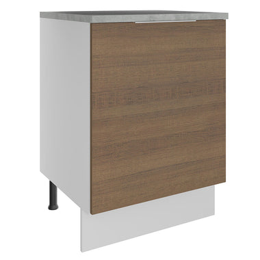 Balcão Madesa Stella 60 x 60 cm 1 Porta (Com Tampo) Branco/Rustic