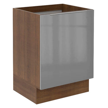 Balcão Madesa Lux 60 cm 1 Porta (Sem Tampo) Rustic/Cinza