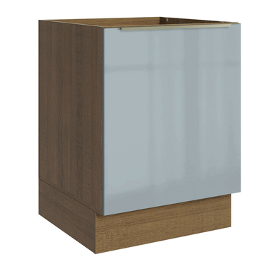 Balcão de Cozinha 60 x 60 cm 1 Porta (Sem Tampo) Rustic/Cinza Lux Madesa