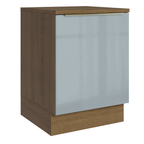 Balcão 60 x 60 cm 1 Porta (Com Tampo) Rustic/Cinza Lux Madesa