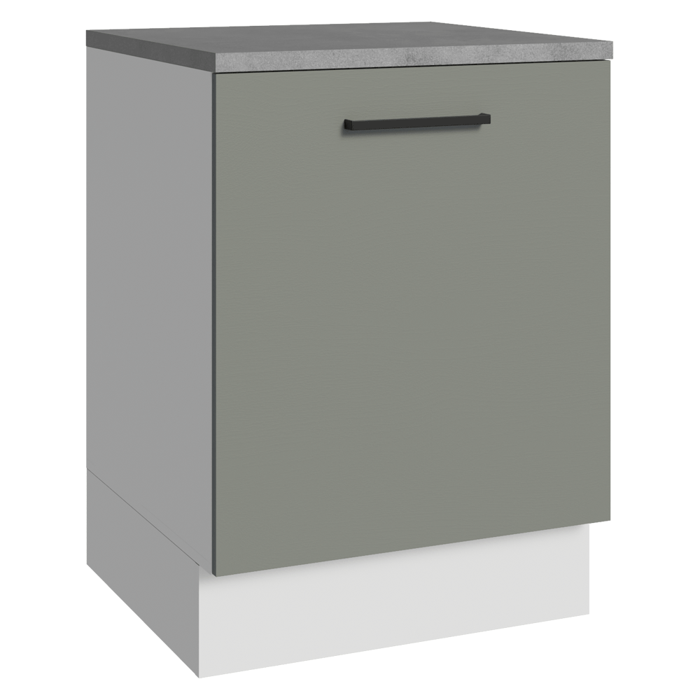 Balcão Madesa Agata 60 x 60 cm 1 Porta (Com Tampo) Branco/Cinza