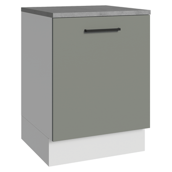 Balcão Madesa Agata 60 x 60 cm 1 Porta (Com Tampo) Branco/Cinza
