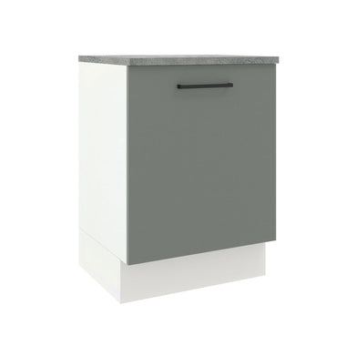 Balcão Madesa Agata 60 x 60 cm 1 Porta (Com Tampo) Branco/Cinza