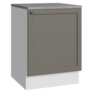 Balcão de Cozinha 60 x 60 cm 1 Porta (Com Tampo) Branco/Cinza Vik Madesa