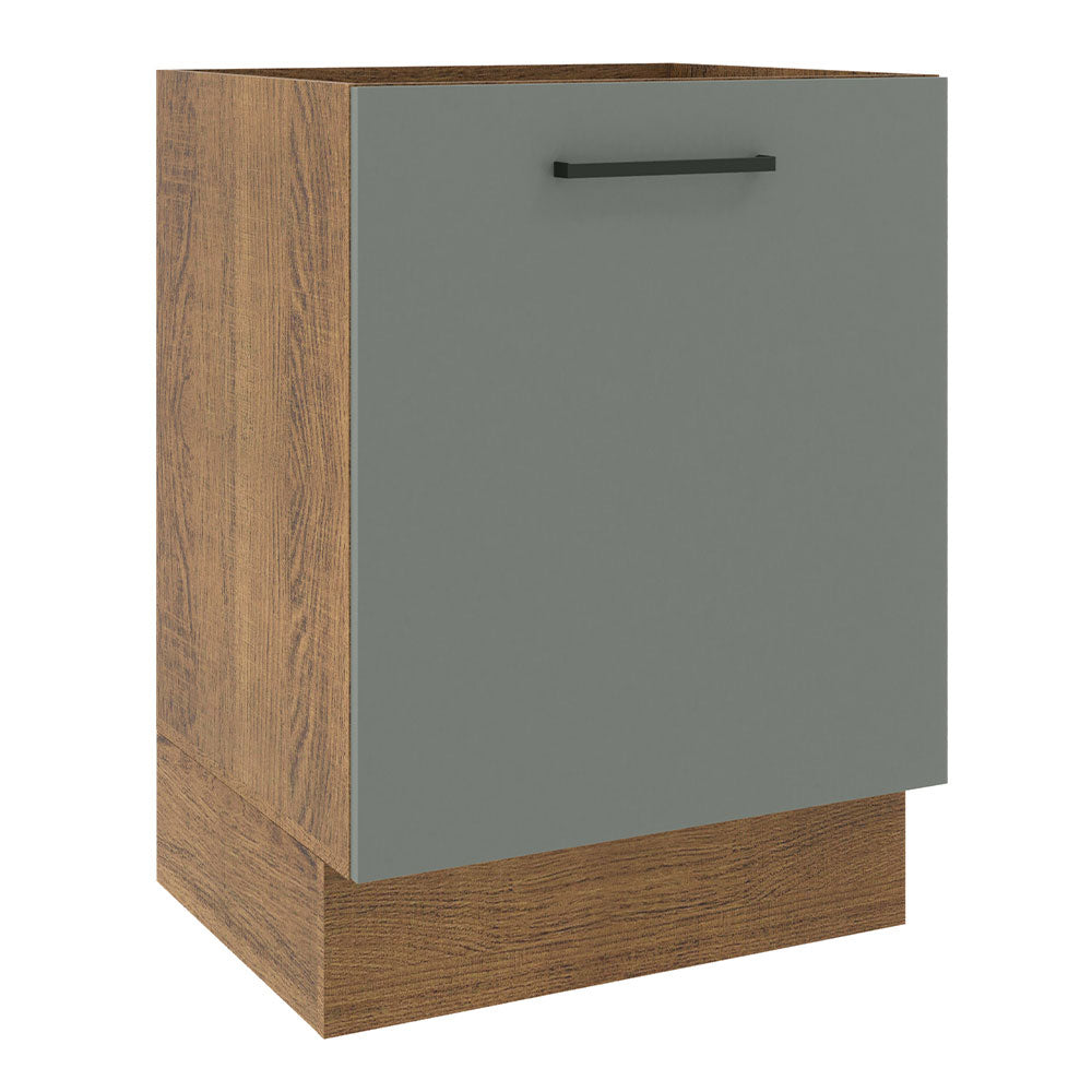 Balcão Madesa Agata 60 x 60 cm 1 Porta (Sem Tampo) Rustic/Cinza