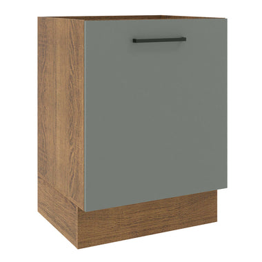 Balcão Madesa Agata 60 x 60 cm 1 Porta (Sem Tampo) Rustic/Cinza