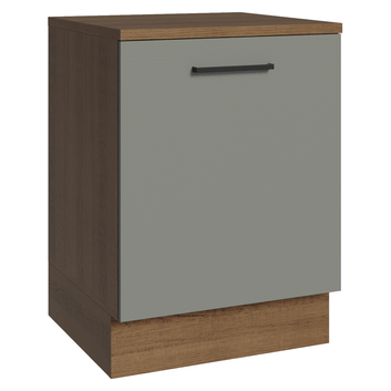Balcão Madesa Agata 60 x 60 cm 1 Porta (Com Tampo) Rustic/Cinza