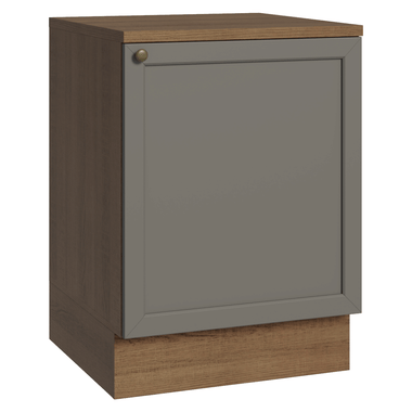 Balcão de Cozinha 60 x 60 cm 1 Porta (Com Tampo) Rustic/Cinza Vik Madesa