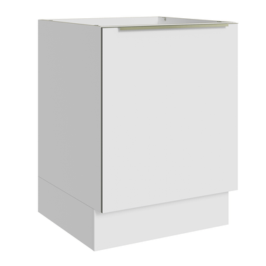 Balcão de Cozinha 60 x 60 cm 1 Porta (Sem Tampo) Branco/Branco Veludo Lux Madesa